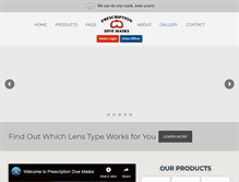 Tablet Screenshot of prescriptiondivemasks.com